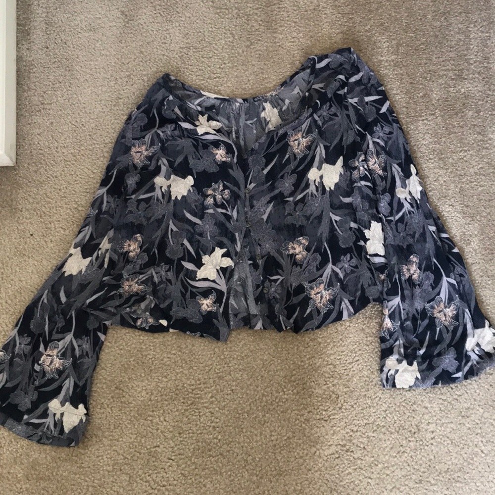 Print Melrose and Market Bell Sleeve Top